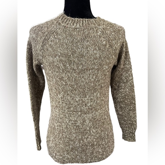 Knit Crew Neck Sweater - Heathered Dark Oatmeal - Small - Picture 3 of 8